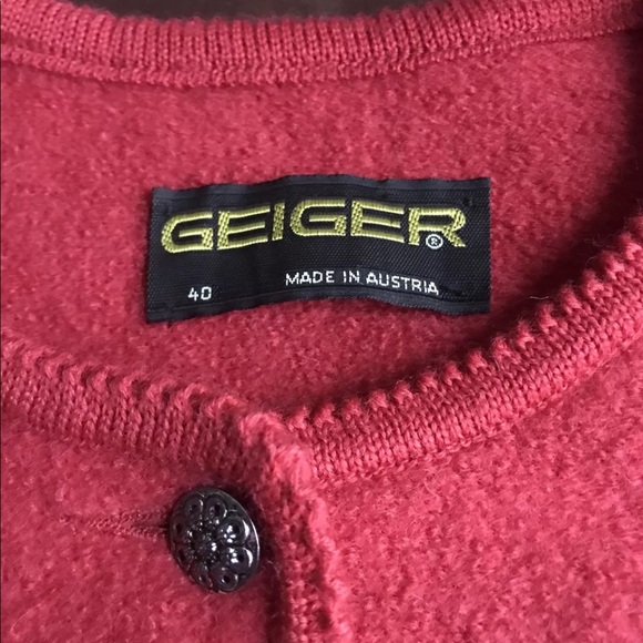 Geiger Boiled Wool Jacket 40 US 8-10 Red Austria - Picture 4 of 5